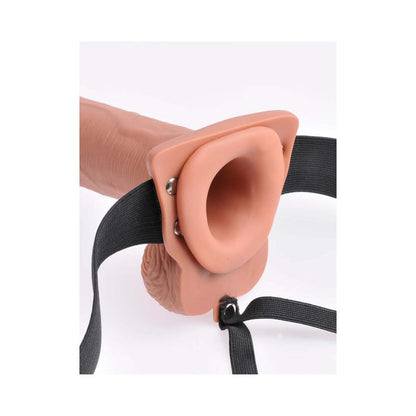 Pipedream Fetish Fantasy Series 10 in. Hollow Strap-On with Vibrations - Tan/Black