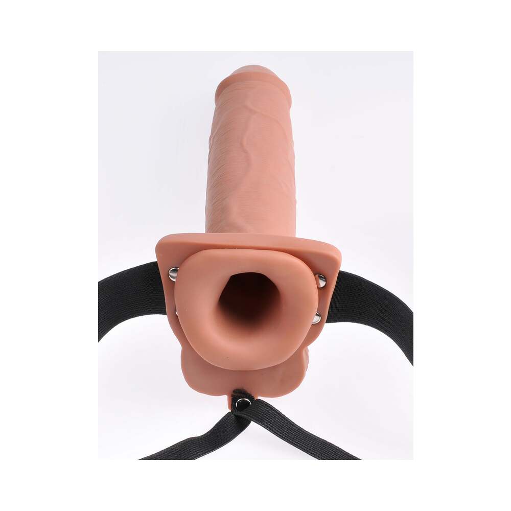 Pipedream Fetish Fantasy Series 10 in. Hollow Strap-On with Vibrations - Tan/Black