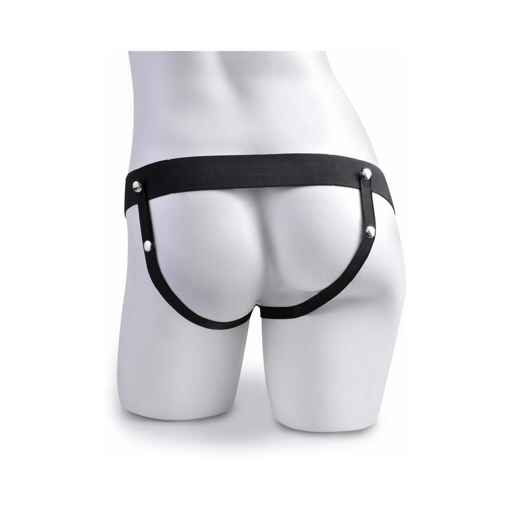 Pipedream Fetish Fantasy Series 10 in. Hollow Strap-On with Vibrations - Tan/Black