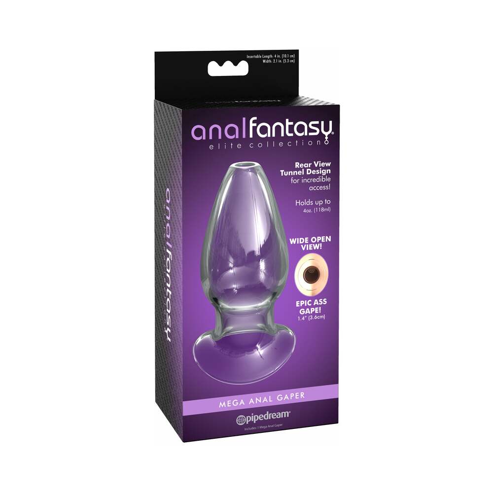 Pipedream Anal Fantasy Elite Collection Mega Anal Gaper Glass Tunnel Plug – Clear