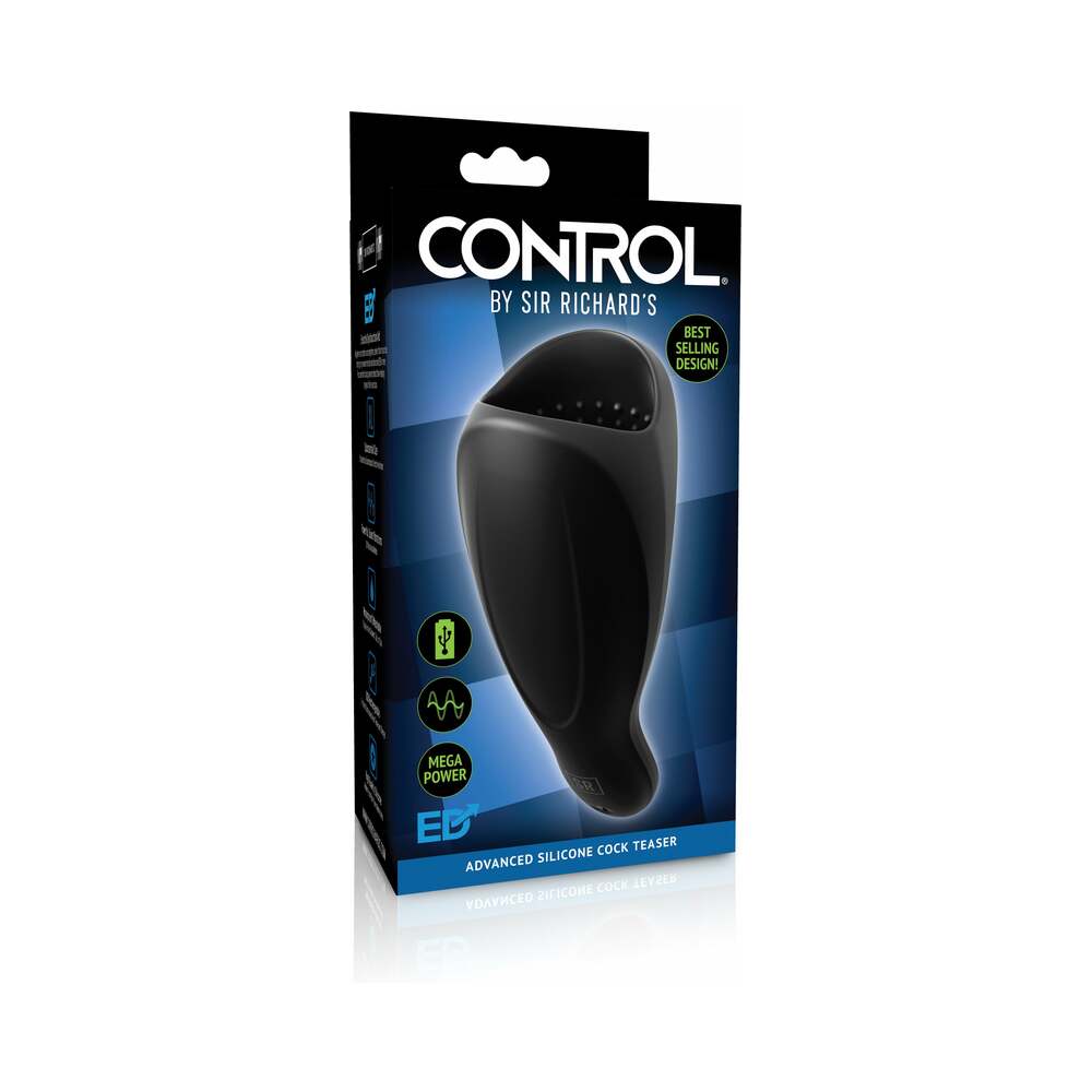 Pipedream Control Advanced Silicone Cock Teaser – Black – 10 Vibration Modes