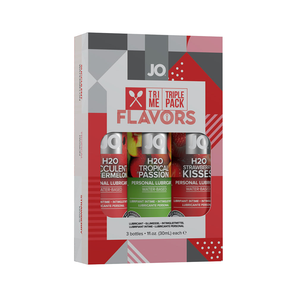 JO Tri Me Triple Pack Flavors Water-Based Lubricant Set – Clear