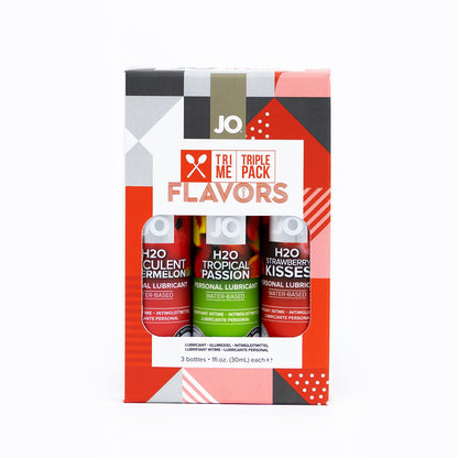 JO Tri Me Triple Pack Flavors Water-Based Lubricant Set – Clear