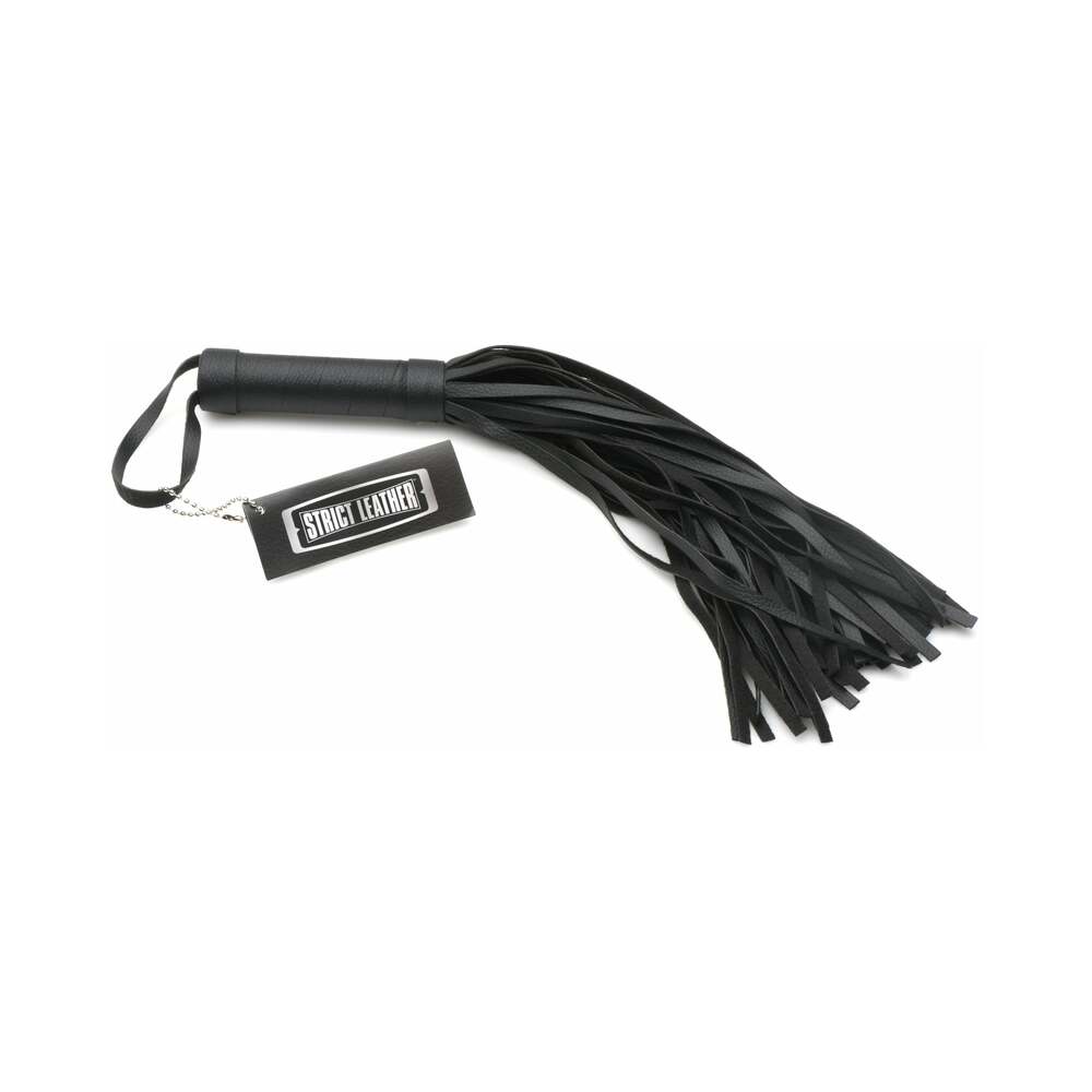 XR Brands Pleather Pleasure Mini Flogger - Black - Soft PU Leather Flogger