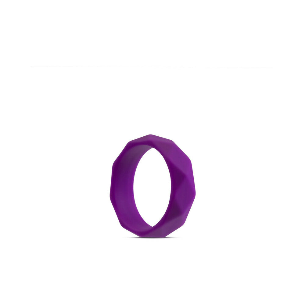 Blush Wellness Geo Silicone Cockring – Purple – Stretchy Design for Extended Play