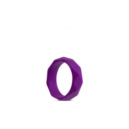 Blush Wellness Geo Silicone Cockring – Purple – Stretchy Design for Extended Play