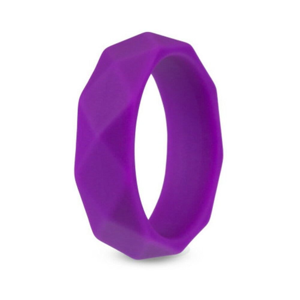 Blush Wellness Geo Silicone Cockring – Purple – Stretchy Design for Extended Play