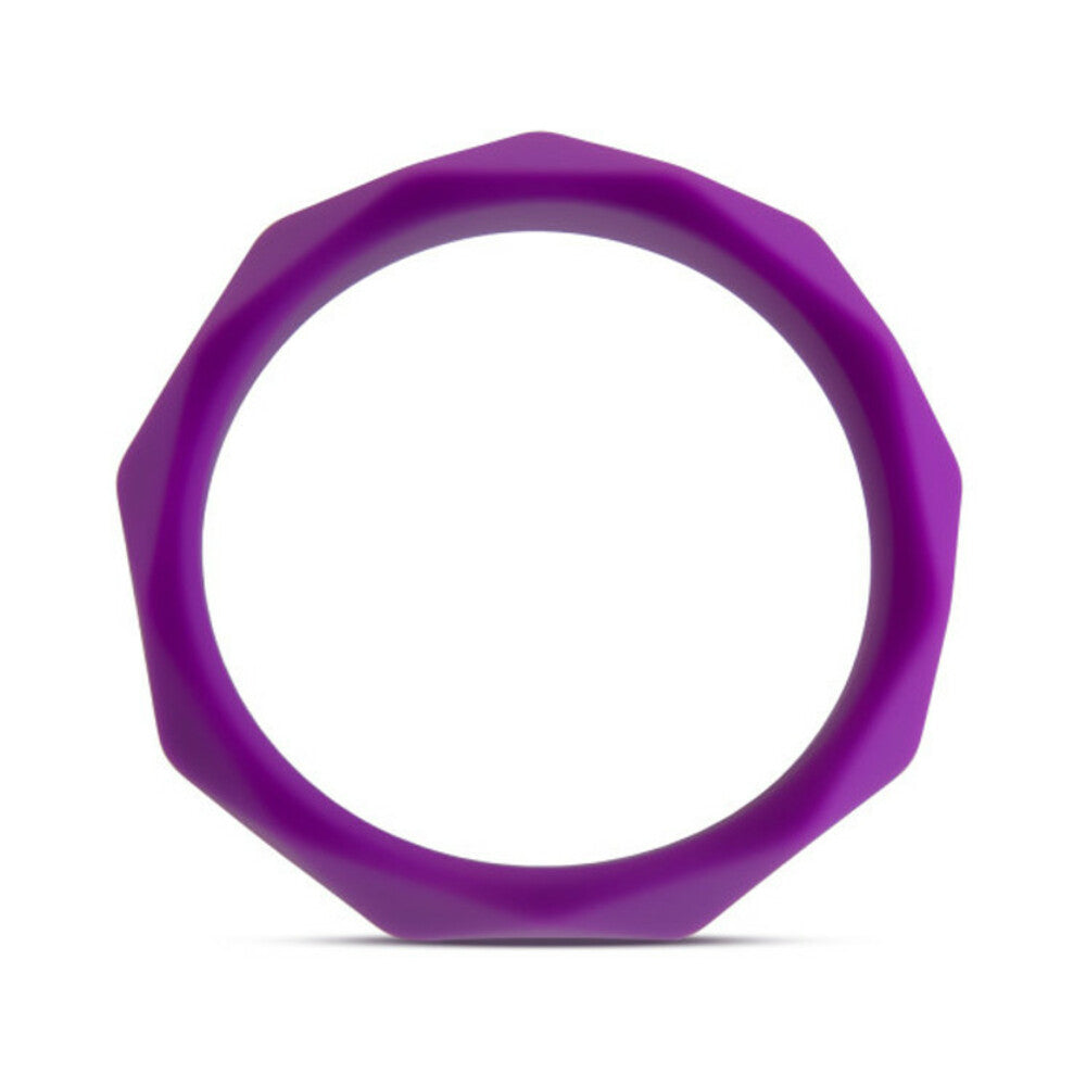 Blush Wellness Geo Silicone Cockring – Purple – Stretchy Design for Extended Play