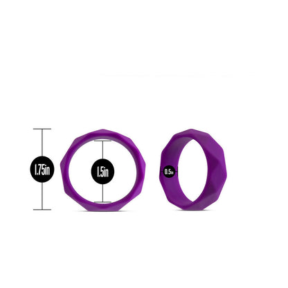 Blush Wellness Geo Silicone Cockring – Purple – Stretchy Design for Extended Play