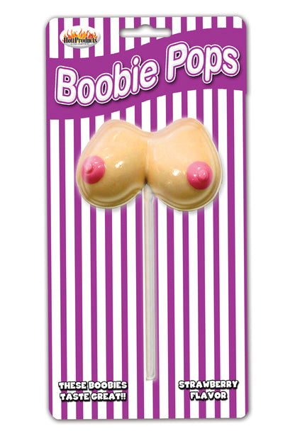 Hott Products Boobie Pops - Strawberry Flavored Candy - Beige
