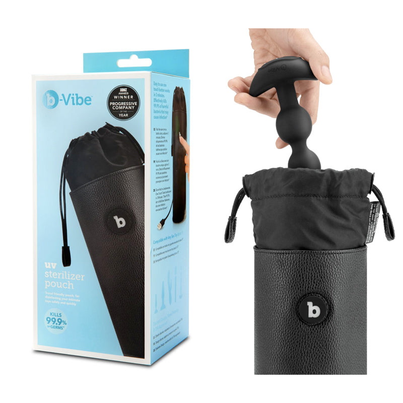b-Vibe UV Sterilizer Pouch – Black Travel Sanitizing Bag