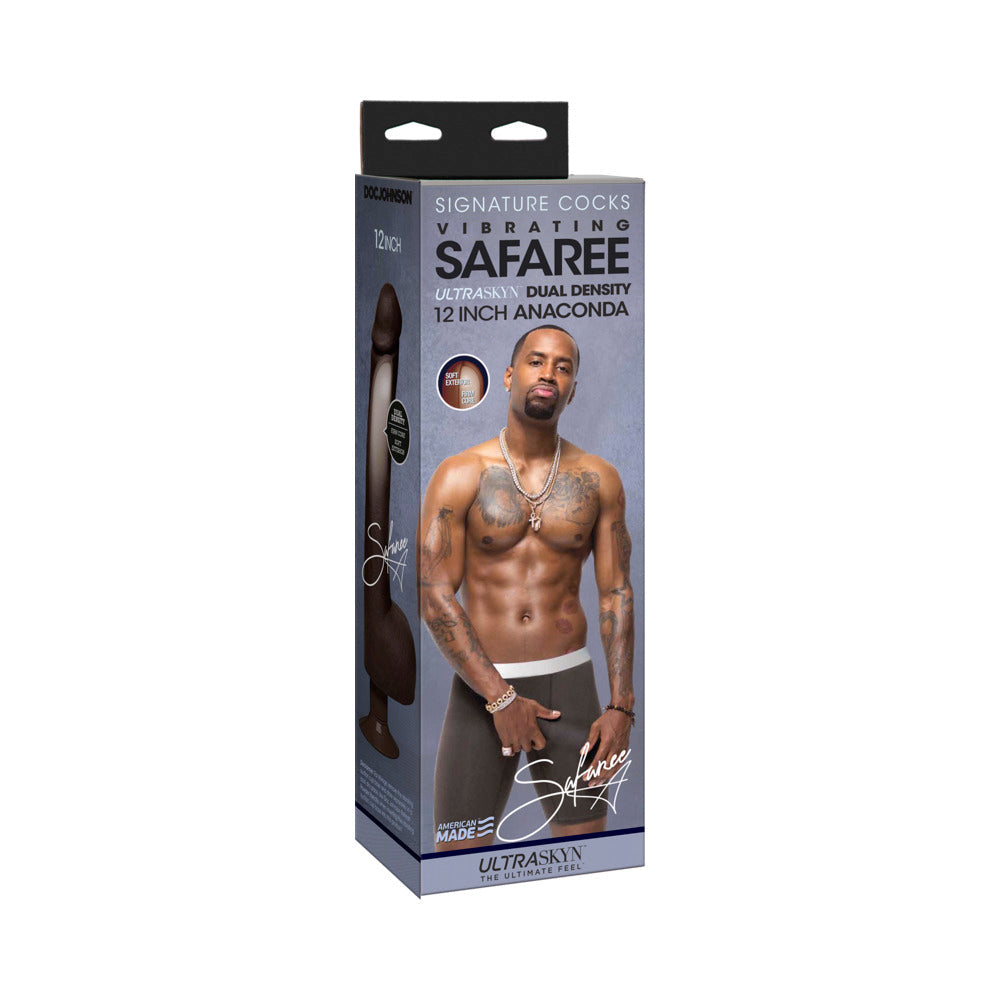 Doc Johnson Signature Cock Safaree Anaconda 12 in - Dark Brown