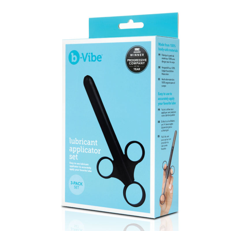 b-Vibe Lube Applicator Set 3-Pack – Black – Comfortable and Body-Safe
