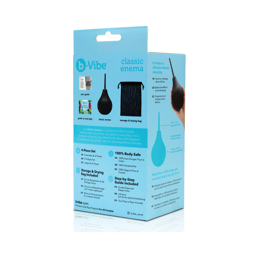 b-Vibe Classic Enema Bulb Set – Black – 4-Piece