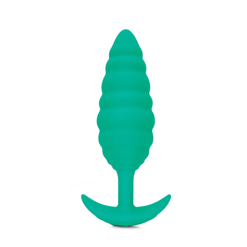 b-Vibe Twist Rechargeable Vibrating Silicone Textured Anal Plug – Green