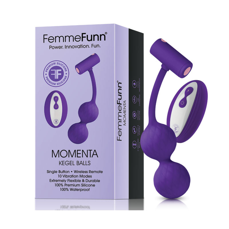 FemmeFunn Momenta Rechargeable Remote-Controlled Silicone Kegel Balls - Purple