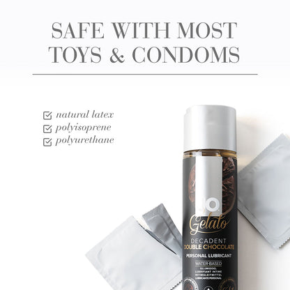 JO Gelato Decadent Double Chocolate Flavored Water-Based Lubricant 4 oz - Clear