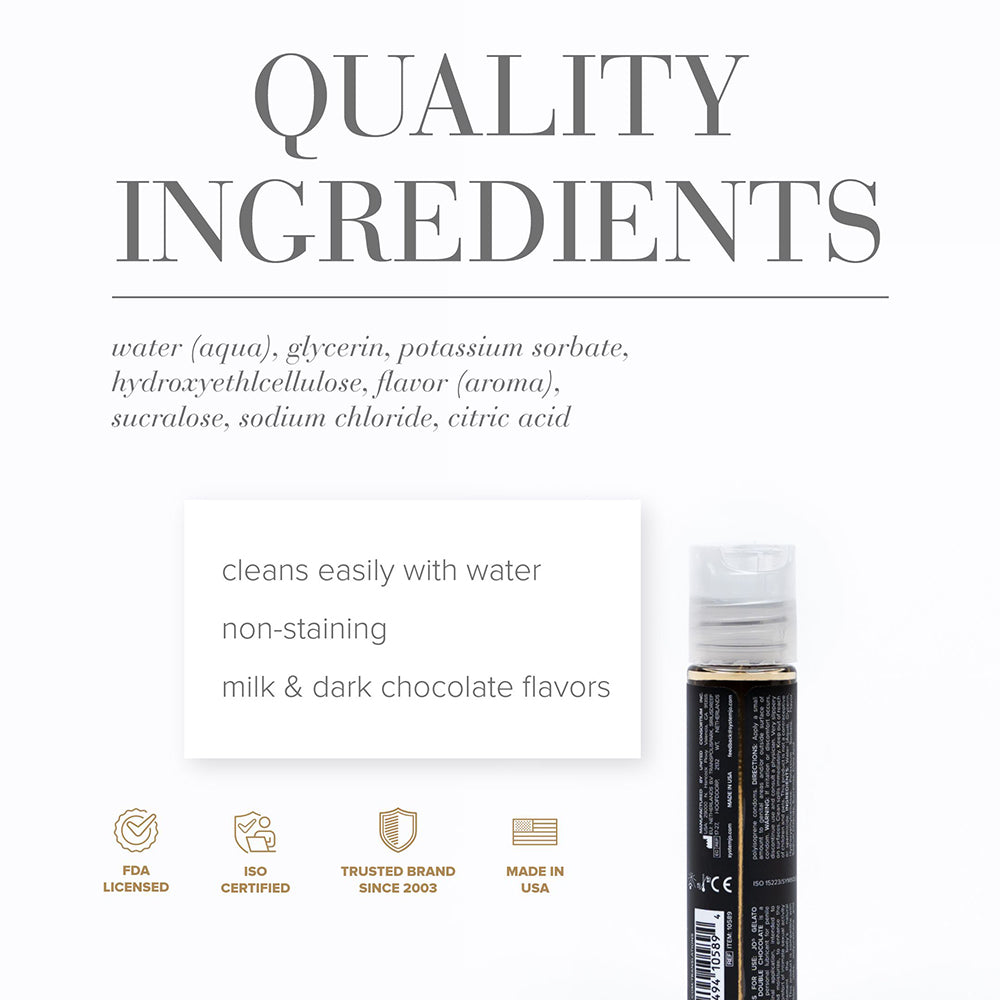 JO Gelato Decadent Double Chocolate Flavored Water-Based Lubricant 1 oz