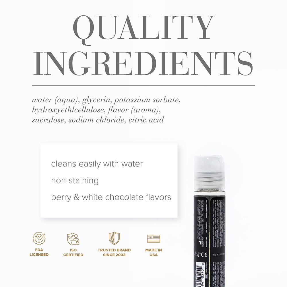 JO Gelato White Chocolate Raspberry Truffle Water-Based Lubricant 1 oz – Clear