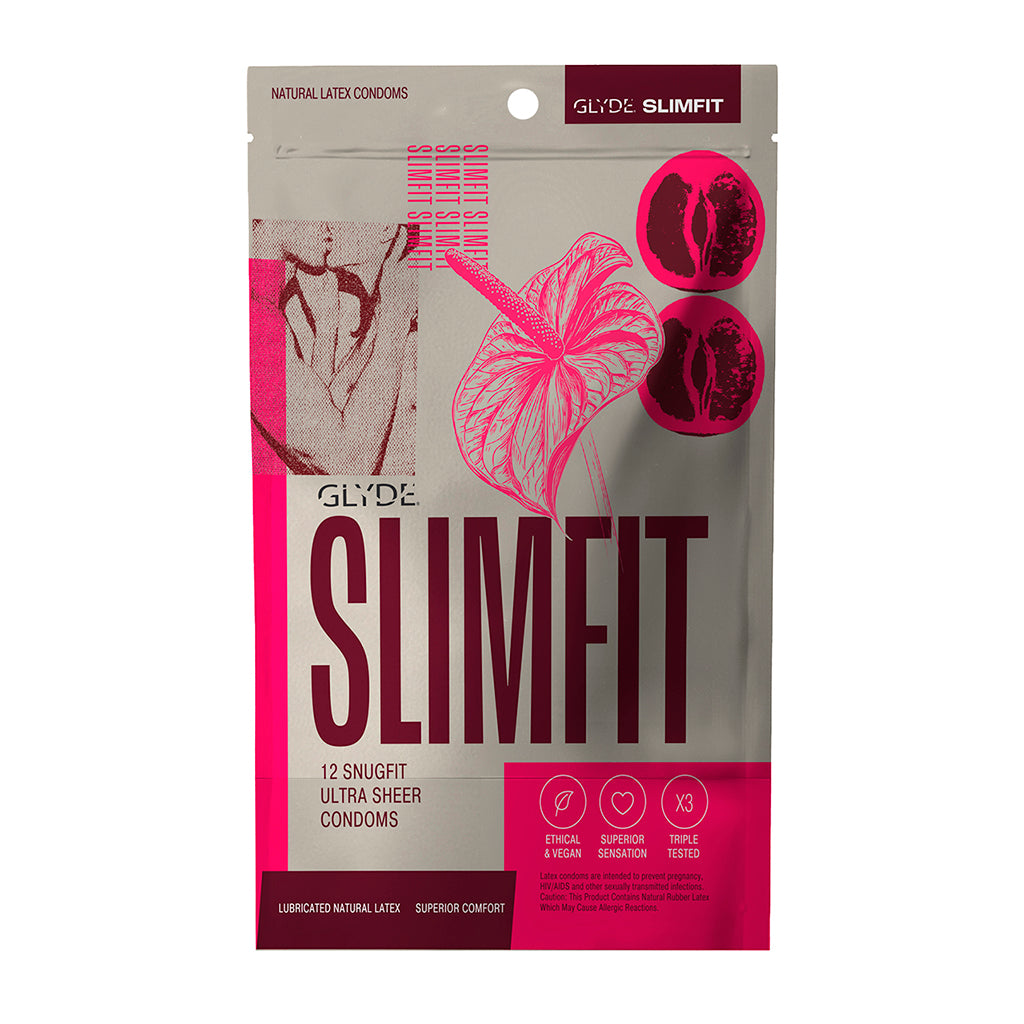 Glyde Slimfit Condoms - Snug-Fitting - Clear - 12pk