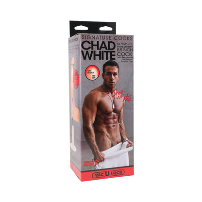 Doc Johnson Chad White 8.5 Inch ULTRASKYN Cock with Removable Vac-U-Lock Suction Cup - Vanilla