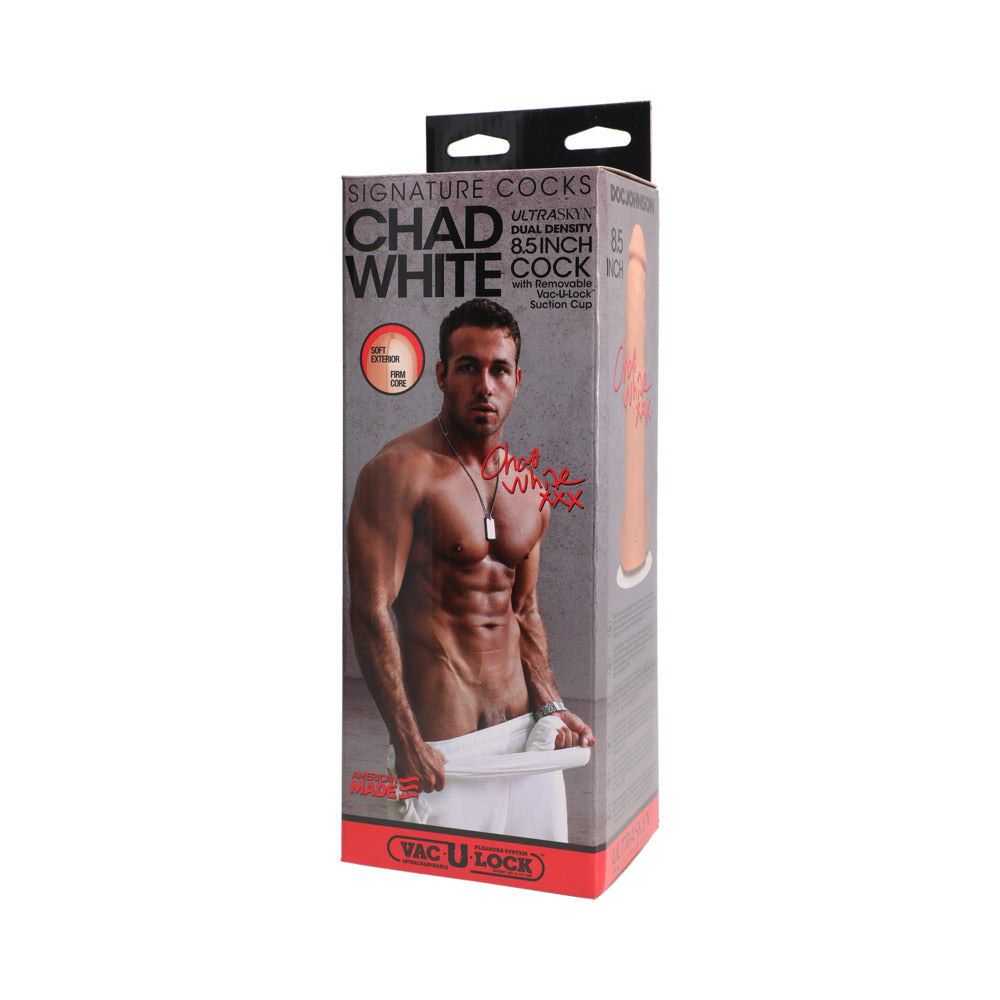 Doc Johnson Chad White 8.5 Inch ULTRASKYN Cock with Removable Vac-U-Lock Suction Cup - Vanilla