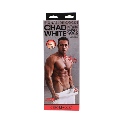 Doc Johnson Chad White 8.5 Inch ULTRASKYN Cock with Removable Vac-U-Lock Suction Cup - Vanilla
