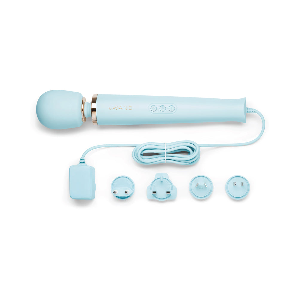 Le Wand Plug-In Vibrating Massager – Sky Blue