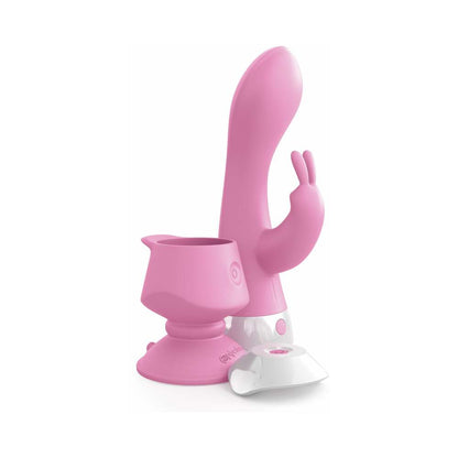 3Some Wall Banger Rabbit Vibrator – Multi-Function Silicone Toy with Suction Cup – Light Pink