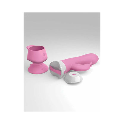 3Some Wall Banger Rabbit Vibrator – Multi-Function Silicone Toy with Suction Cup – Light Pink