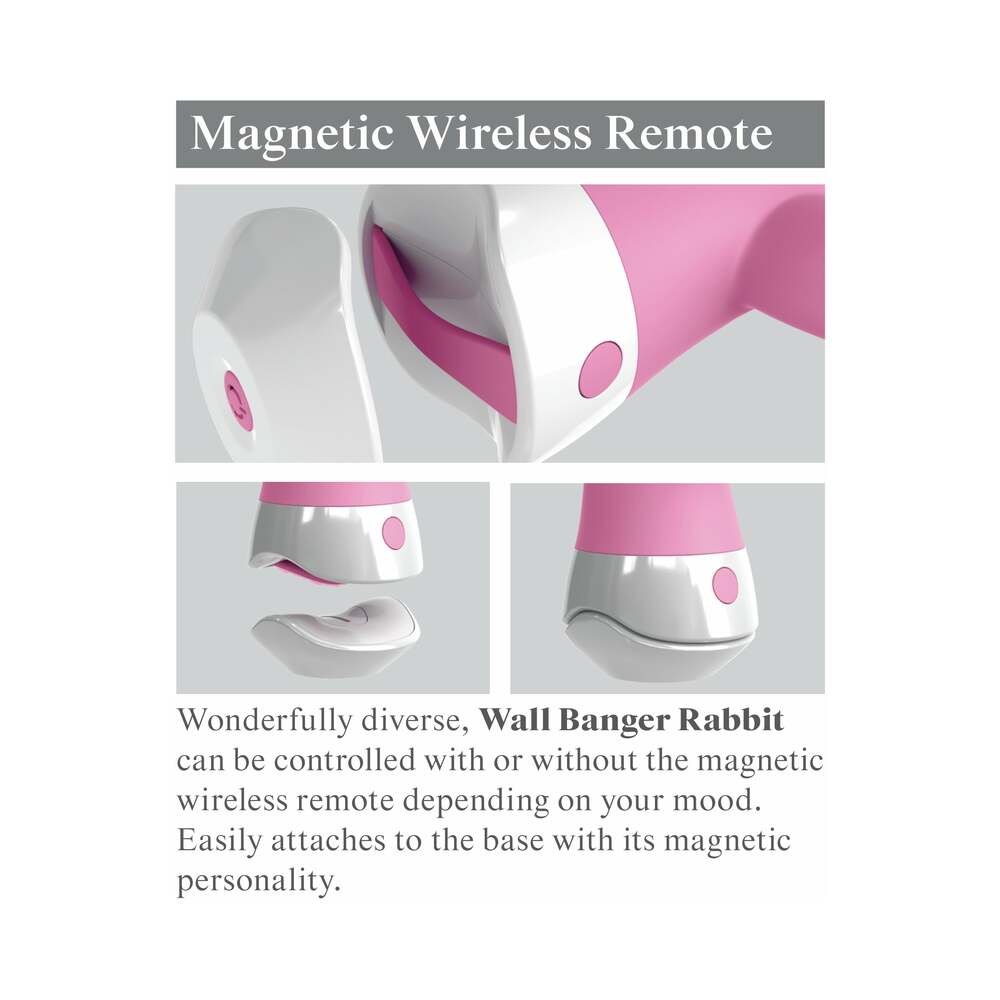 3Some Wall Banger Rabbit Vibrator – Multi-Function Silicone Toy with Suction Cup – Light Pink