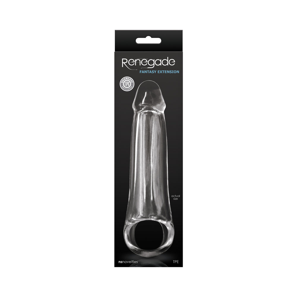 Renegade Fantasy Penis Extension Medium - Clear - Body-Safe TPE