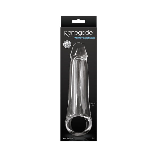 Renegade Fantasy Penis Extension Medium - Clear - Body-Safe TPE