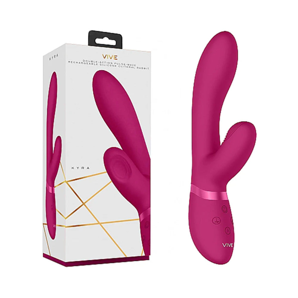 VIVE KYRA Rechargeable Pulse-Wave Silicone Rabbit Vibrator – Hot Pink