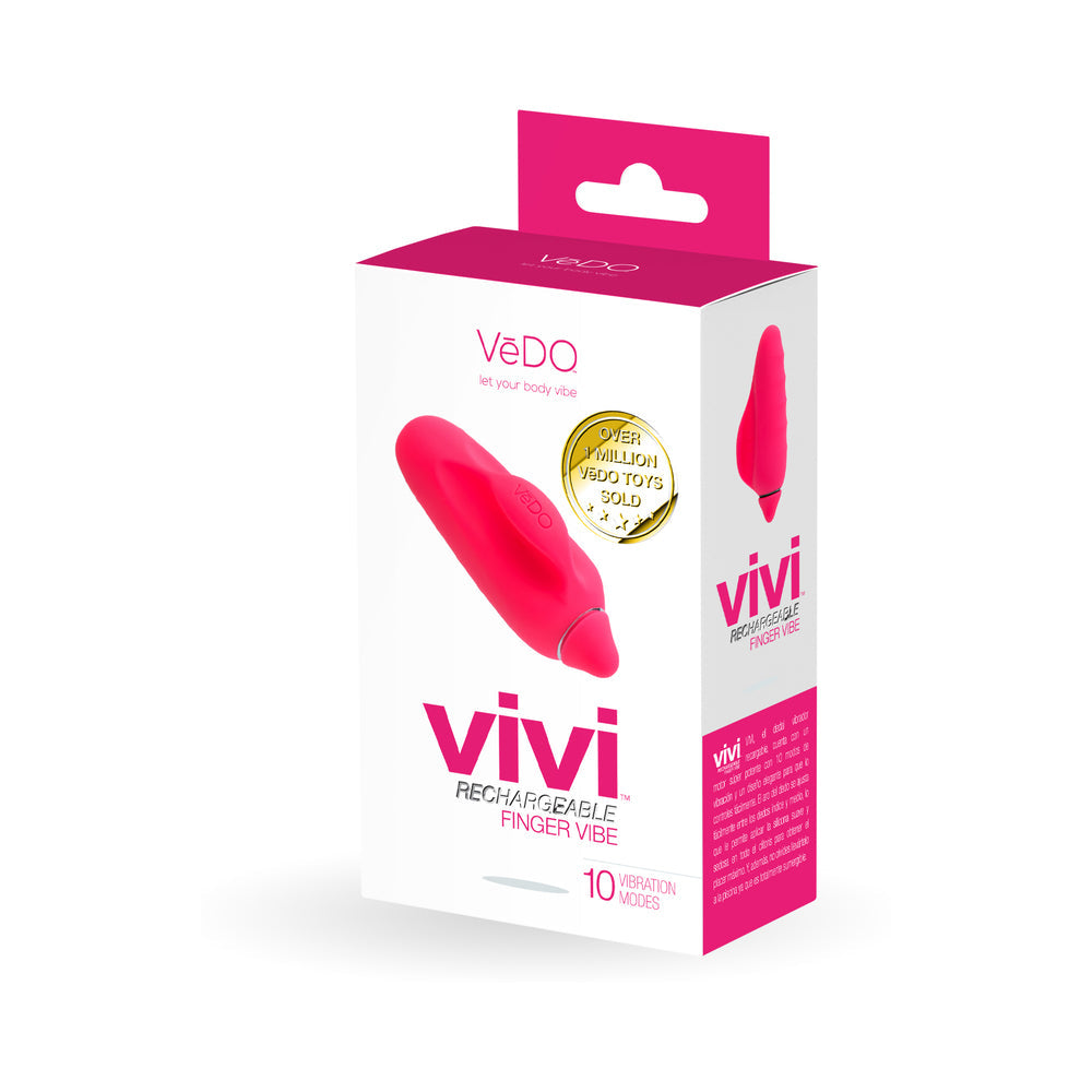 VeDO Vivi Finger Vibe – Handheld Vibrator with 10 Vibration Modes – Pink