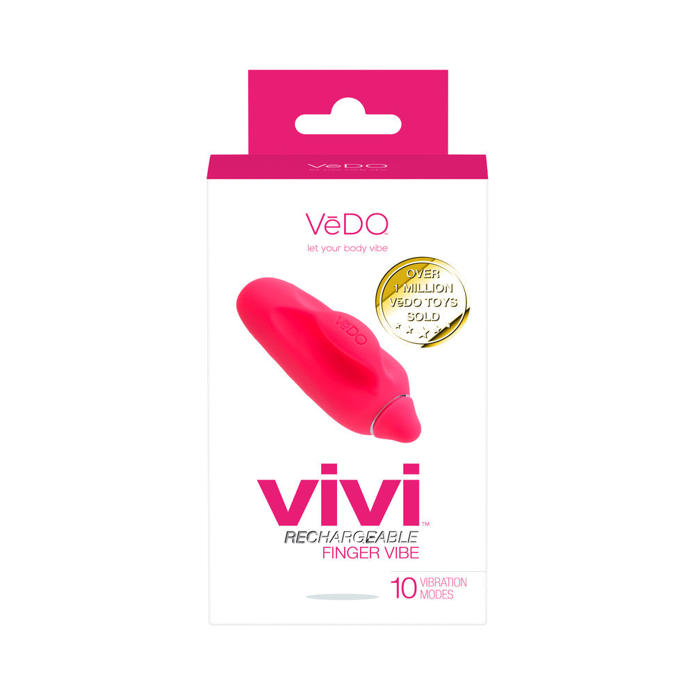 VeDO Vivi Finger Vibe – Handheld Vibrator with 10 Vibration Modes – Pink