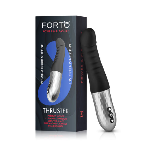 Forto Thruster Rechargeable Silicone Thrusting G-Spot Vibrator - Black
