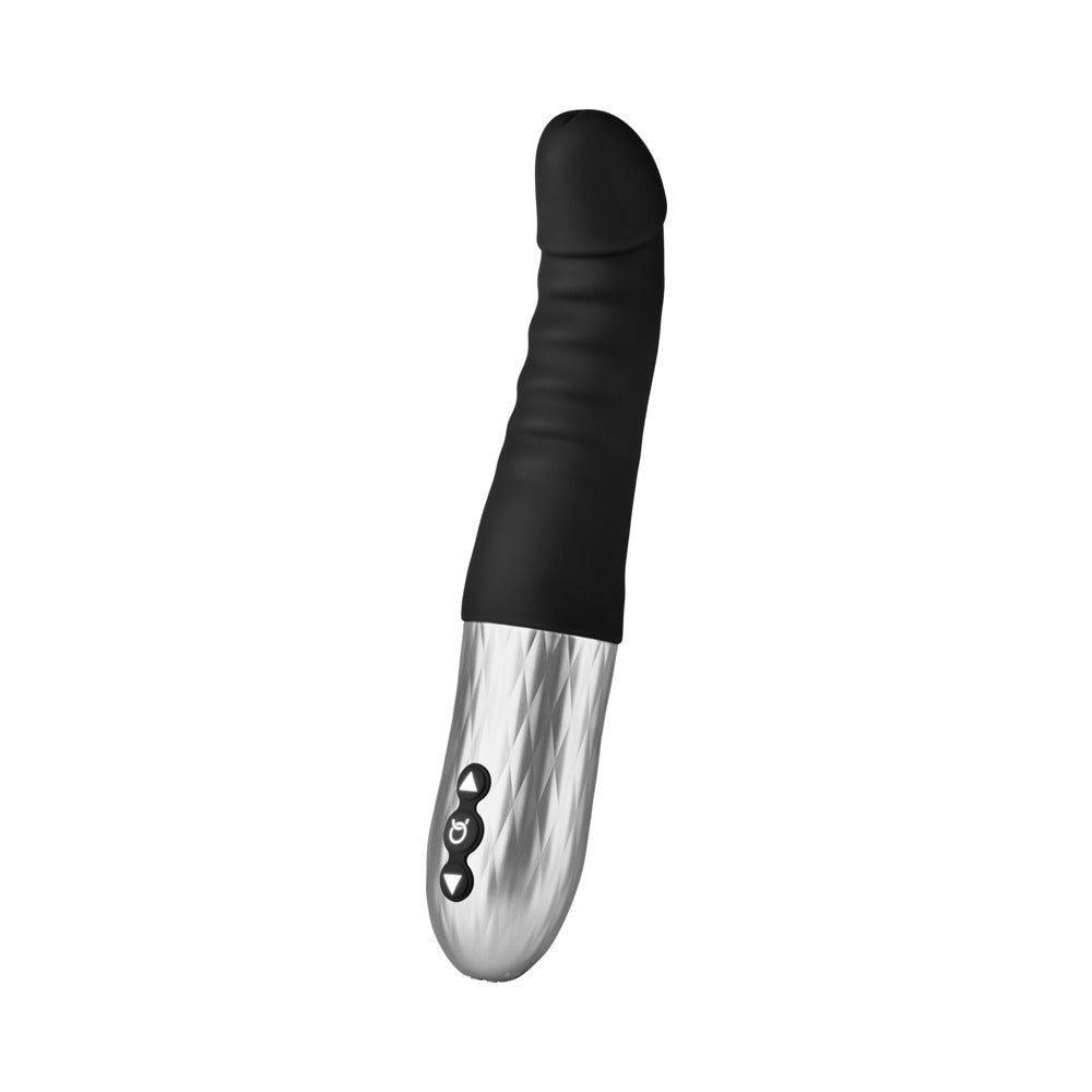 Forto Thruster Rechargeable Silicone Thrusting G-Spot Vibrator - Black