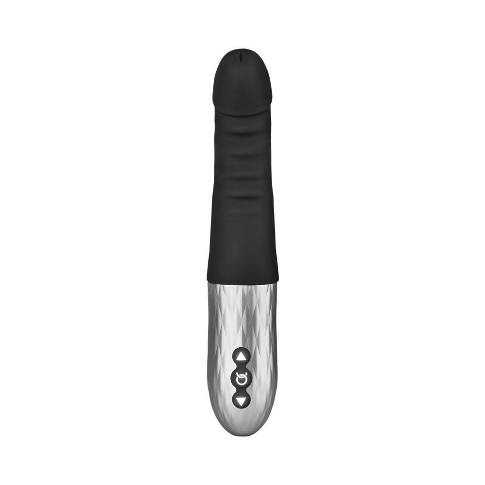 Forto Thruster Rechargeable Silicone Thrusting G-Spot Vibrator - Black