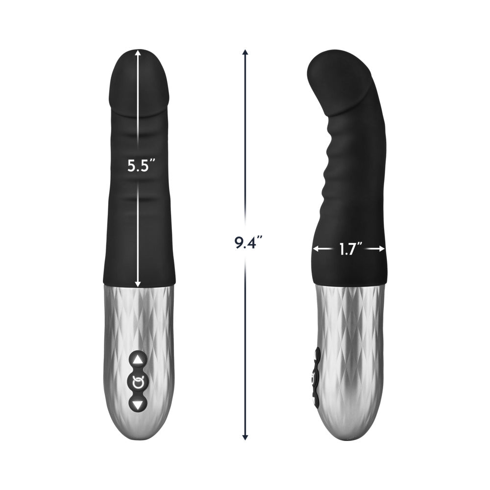 Forto Thruster Rechargeable Silicone Thrusting G-Spot Vibrator - Black