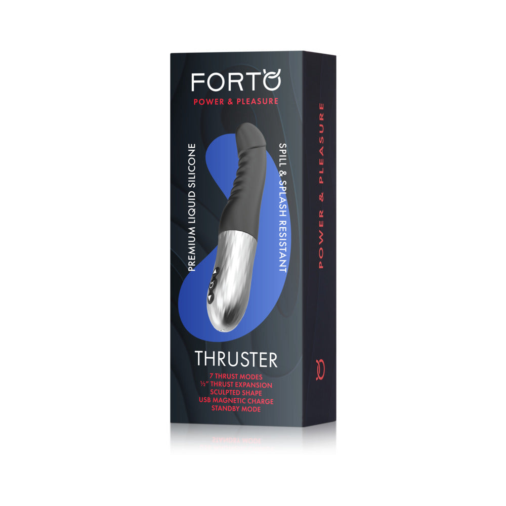 Forto Thruster Rechargeable Silicone Thrusting G-Spot Vibrator - Black