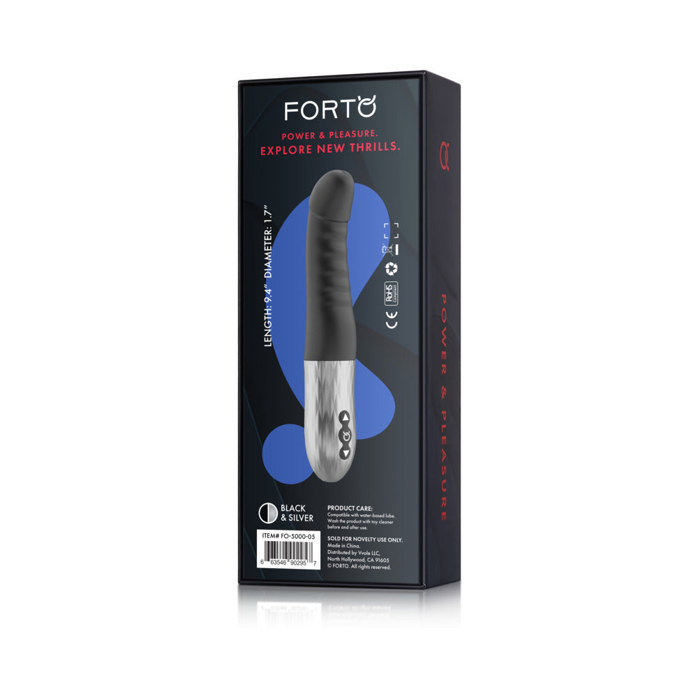 Forto Thruster Rechargeable Silicone Thrusting G-Spot Vibrator - Black