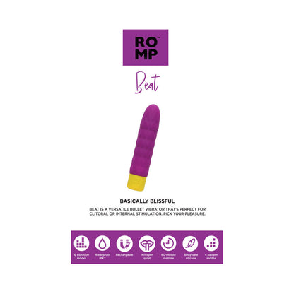 ROMP Beat Rechargeable Silicone Bullet Vibrator – Light Purple