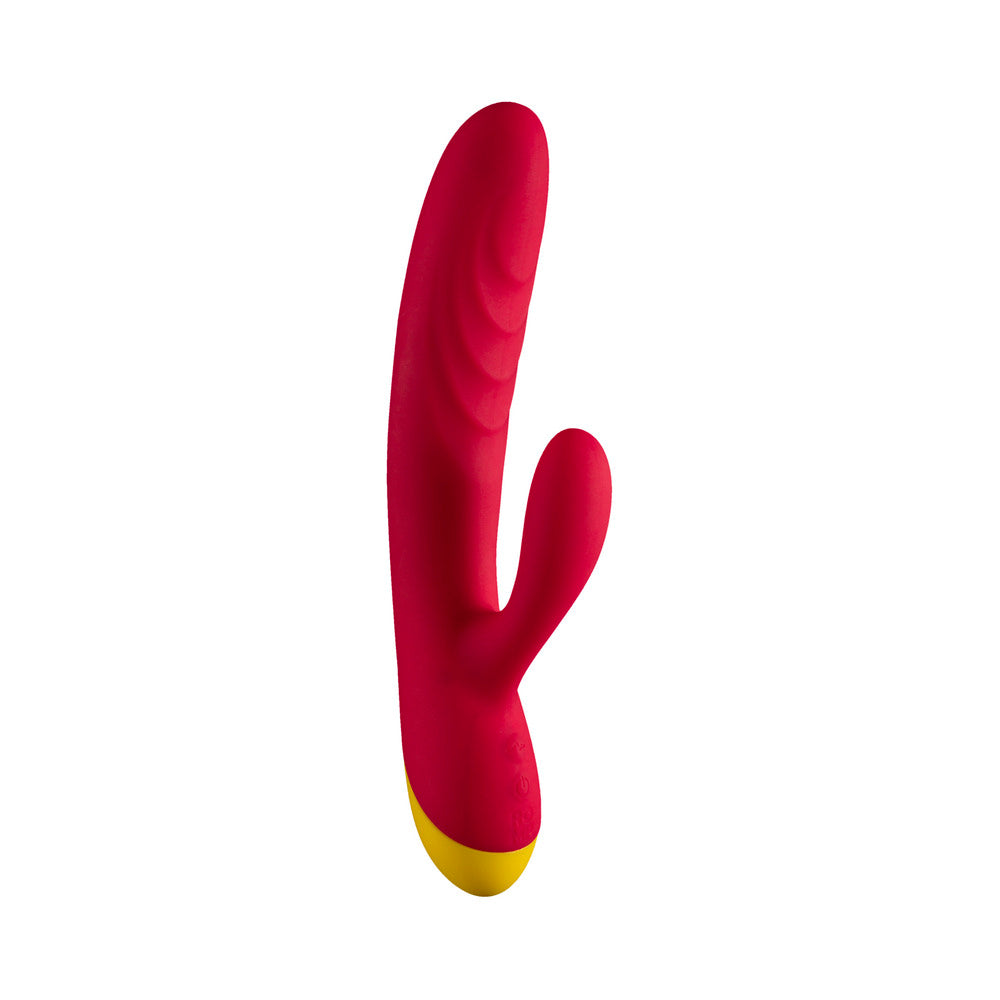 ROMP Jazz Rechargeable Silicone Rabbit Vibrator with G-Spot and Clitoral Stimulation – Berry