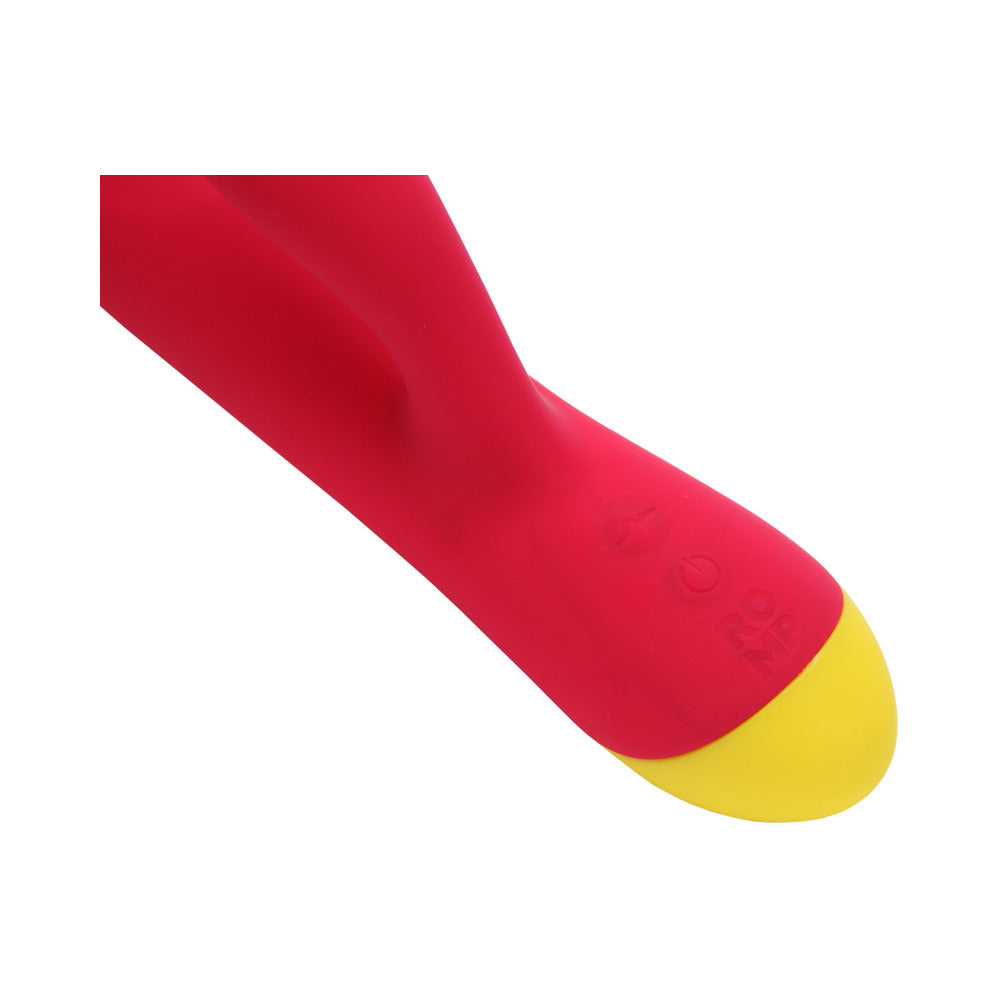 ROMP Jazz Rechargeable Silicone Rabbit Vibrator with G-Spot and Clitoral Stimulation – Berry