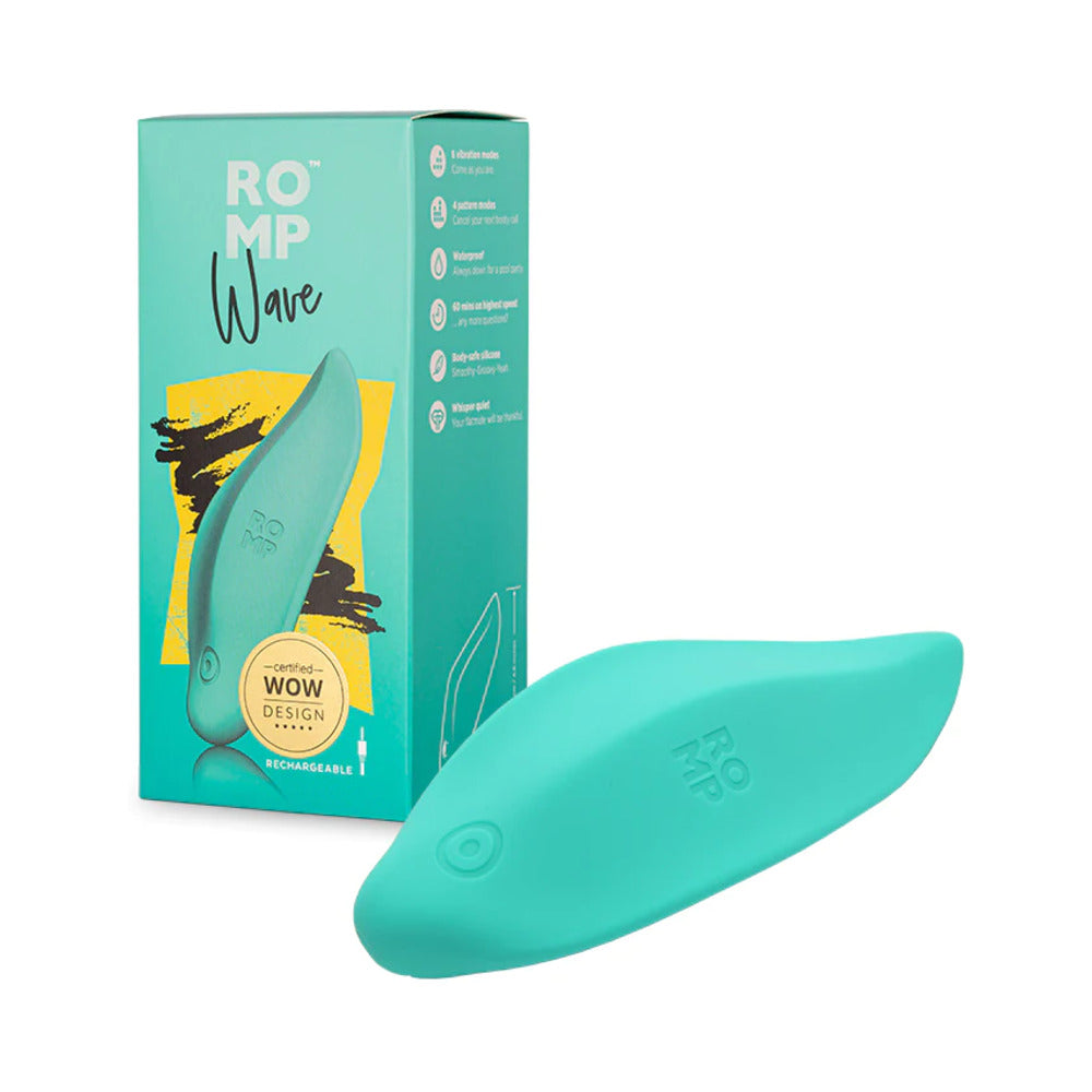 ROMP Wave Rechargeable Silicone Lay-On Vibrator – Mint