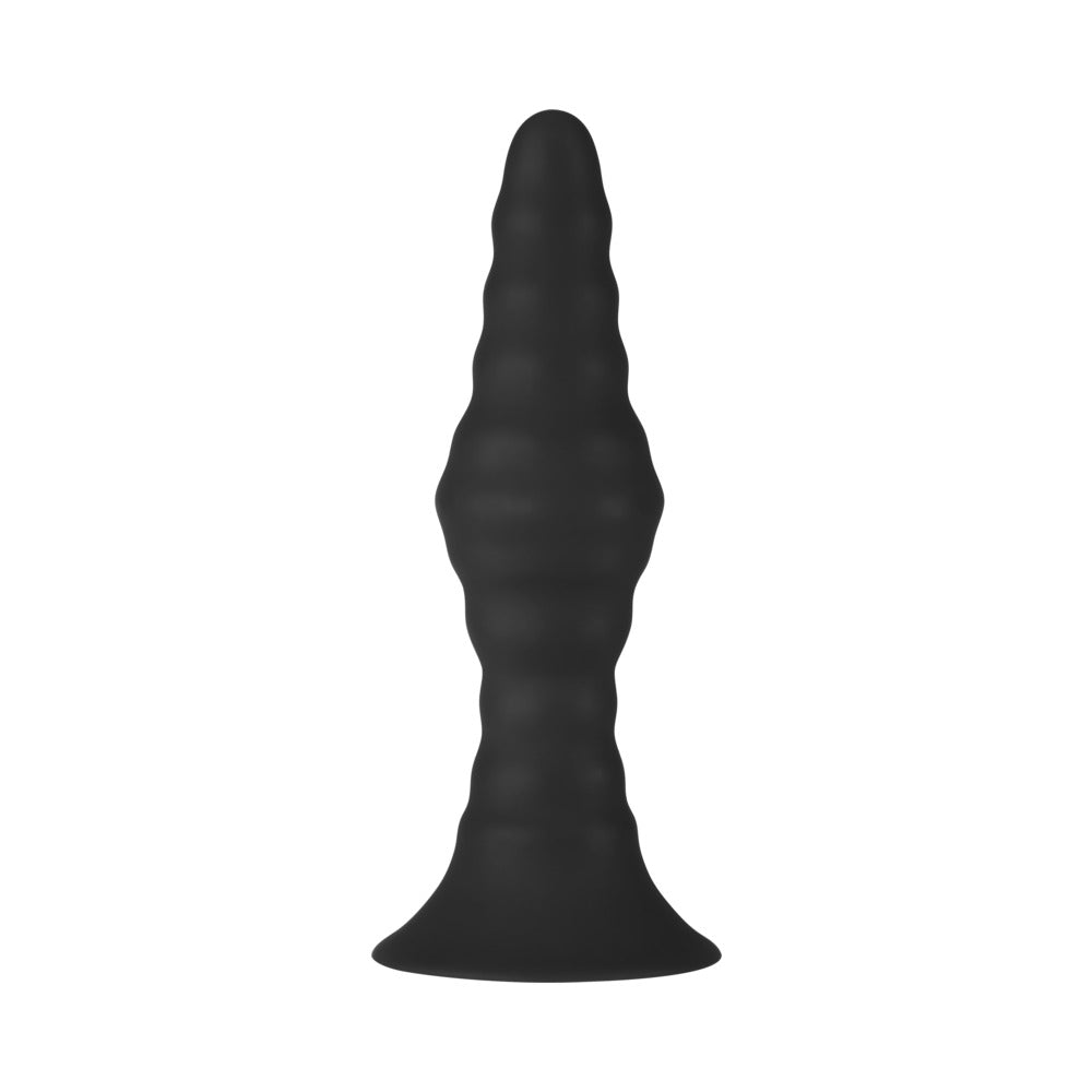 Forto Large Rechargeable Remote-Controlled Silicone Anal Plug – Black