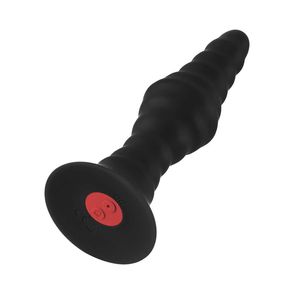 Forto Large Rechargeable Remote-Controlled Silicone Anal Plug – Black