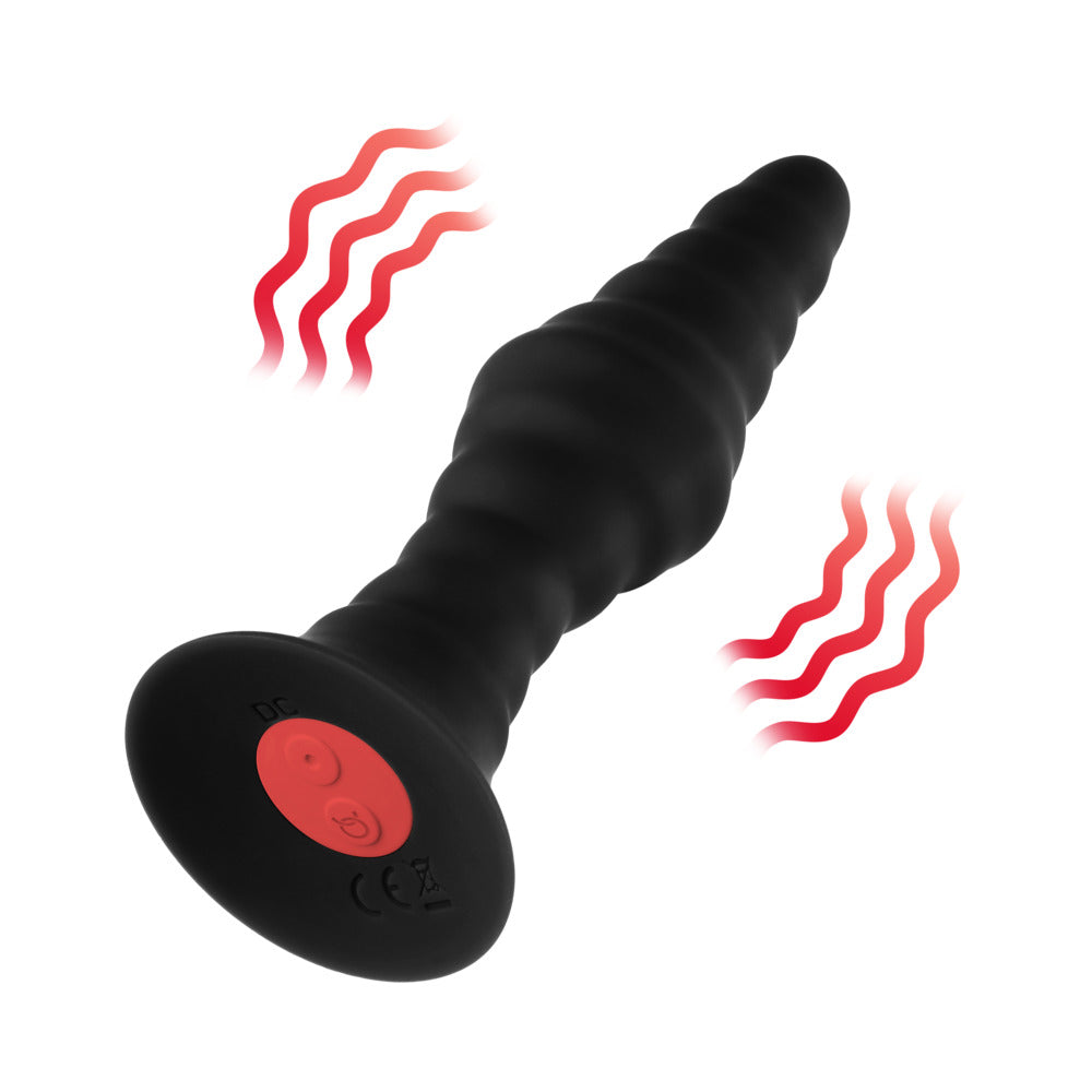 Forto Rechargeable Remote-Controlled Silicone Anal Plug – Black
