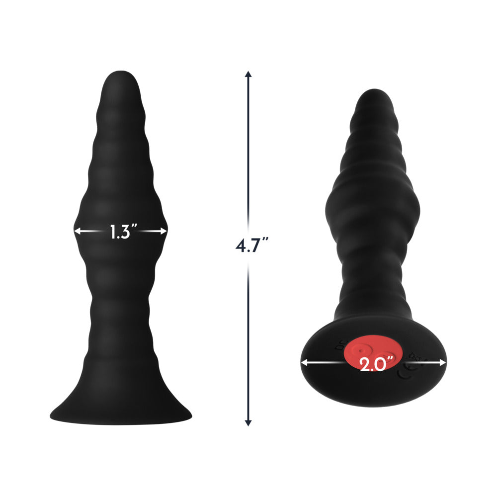 Forto Rechargeable Remote-Controlled Silicone Anal Plug – Black